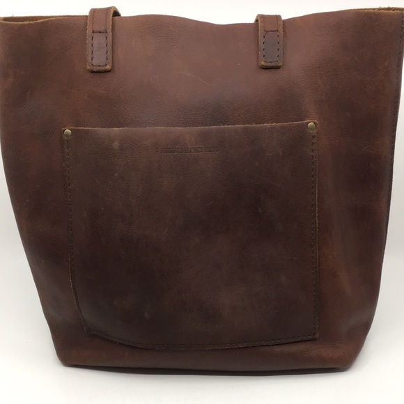 Portland Leather Goods  Dark Brown Leather Tote Bag - Picture 5 of 16